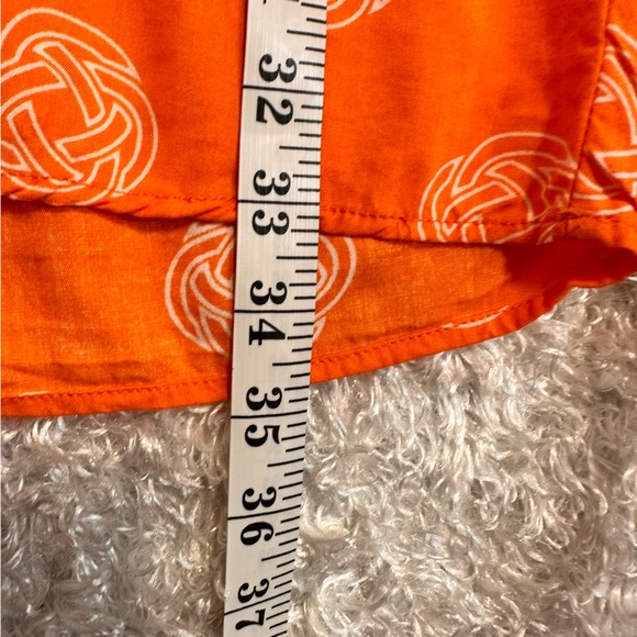 Escapada Orange & White Tie Waist Dress Sz S - Picture 7 of 10